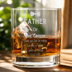 Engraved Personalised Father of The Groom Whiskey Glass Personalised Whiskey Glass ukgiftstoreonline