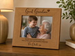 Personalised Great Grandma Wooden Engraved Photo Frame Gift Grandma Photo Frame ukgiftstoreonline