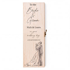 Personalised Wooden Wine or Champagne Box Wedding Keepsake Gift Couple Champagne Bottle Holder ukgiftstoreonline