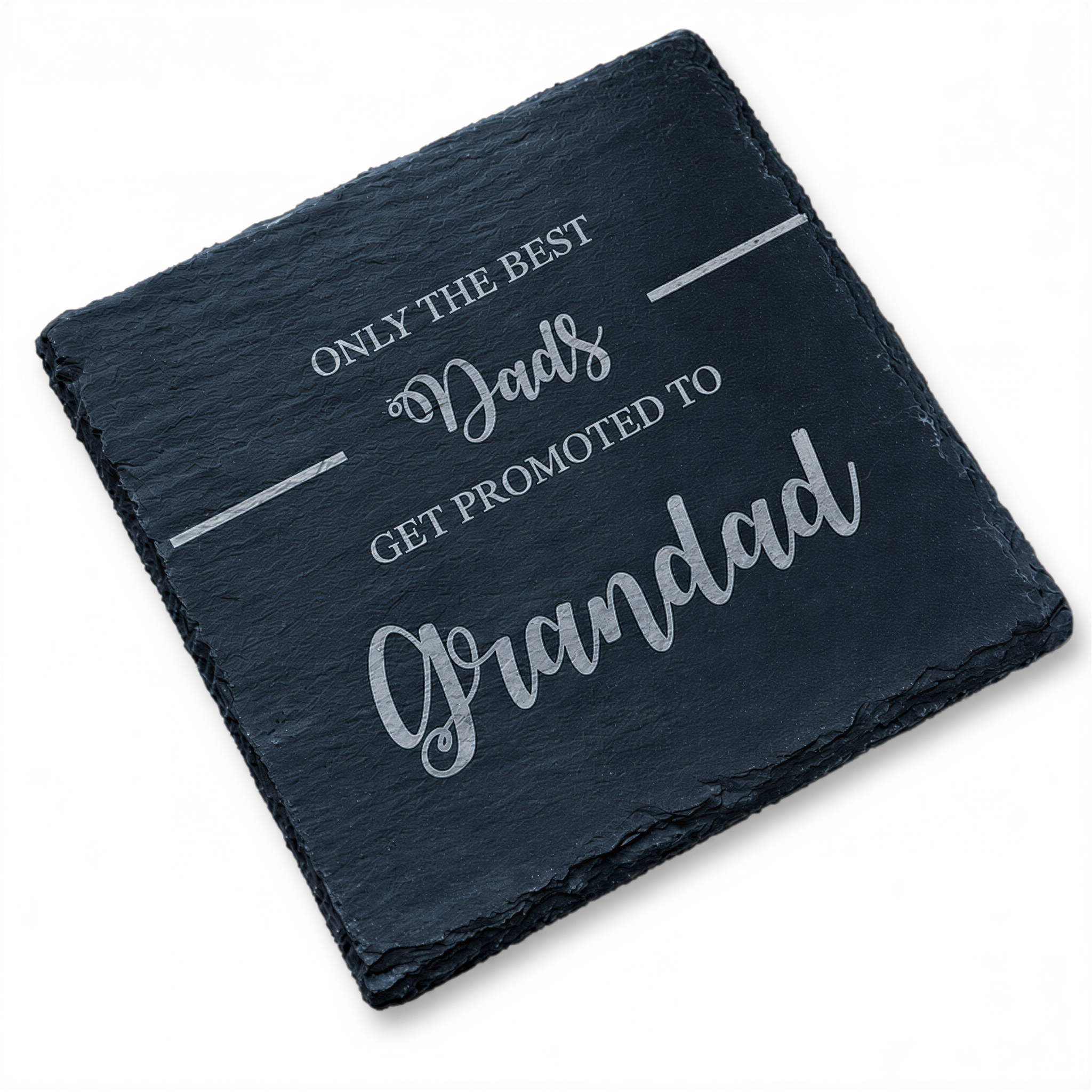 Grandad Slate Coaster, Best Dad Promotion Gift, 10Cm Natural Slate Personalised Slate Marker ukgiftstoreonline
