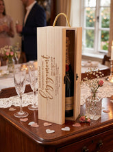 ukgiftstoreonline Personalised Engagement Gift Champagne or Wine Bottle Holder Gift Personalised Wine Glasses ukgiftstoreonline