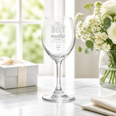 Personalised Engraved Wine Glass | Gift For Auntie, Gift Boxed Personalised glassware ukgiftstoreonline