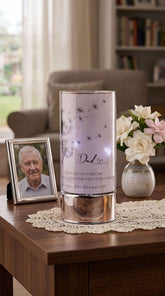 Dad Memorial Led Lamp – Personalised Glass Memorial Tube With Touching Verses ukgiftstoreonline