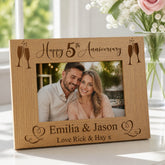 Personalised 5th Wedding Anniversary Wooden Photo Frame Gift personalised photo frames ukgiftstoreonline