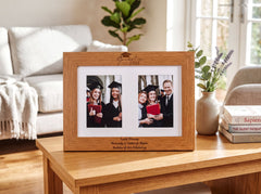 Personalised Graduation Wooden Double Photo Frame Engraved Photo Frame ukgiftstoreonline
