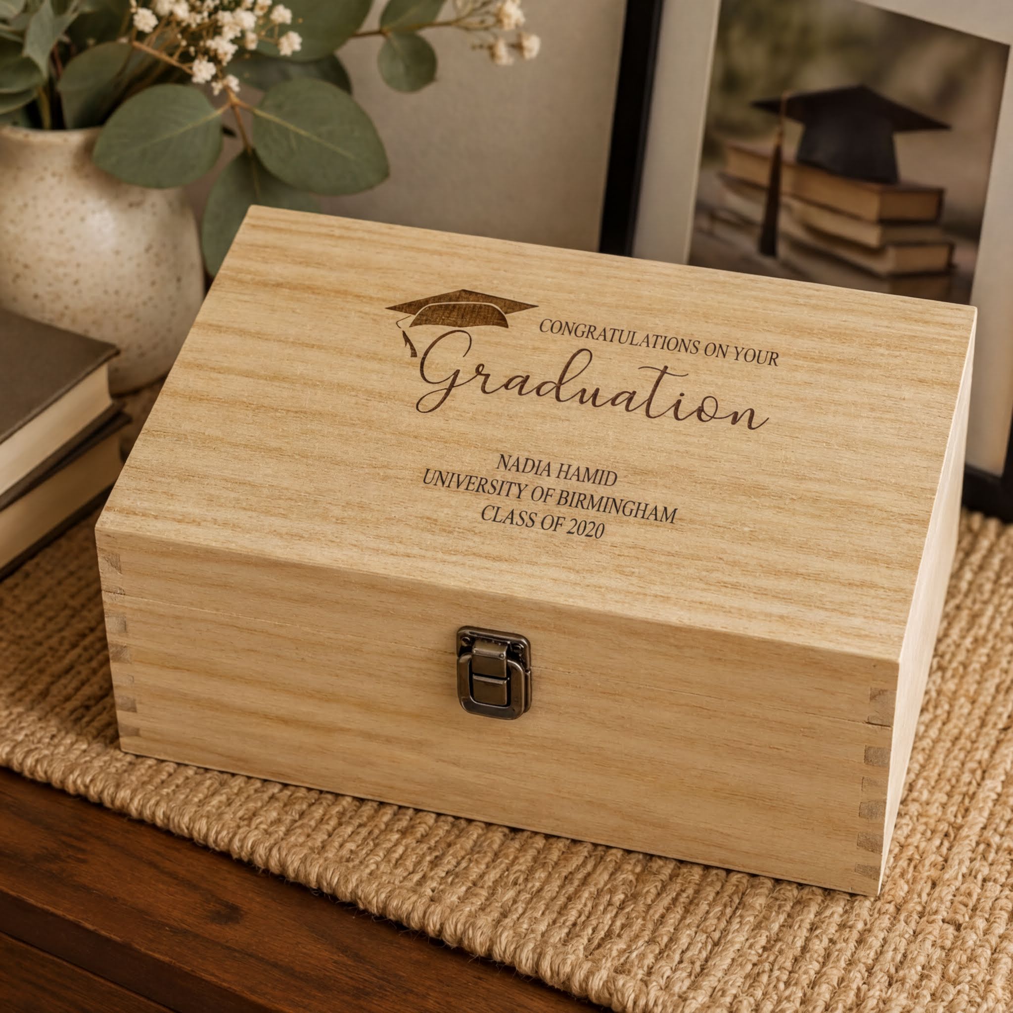 Personalised Graduation Gift Large Wooden Keepsake Memories Box Keepsake Memory Box ukgiftstoreonline