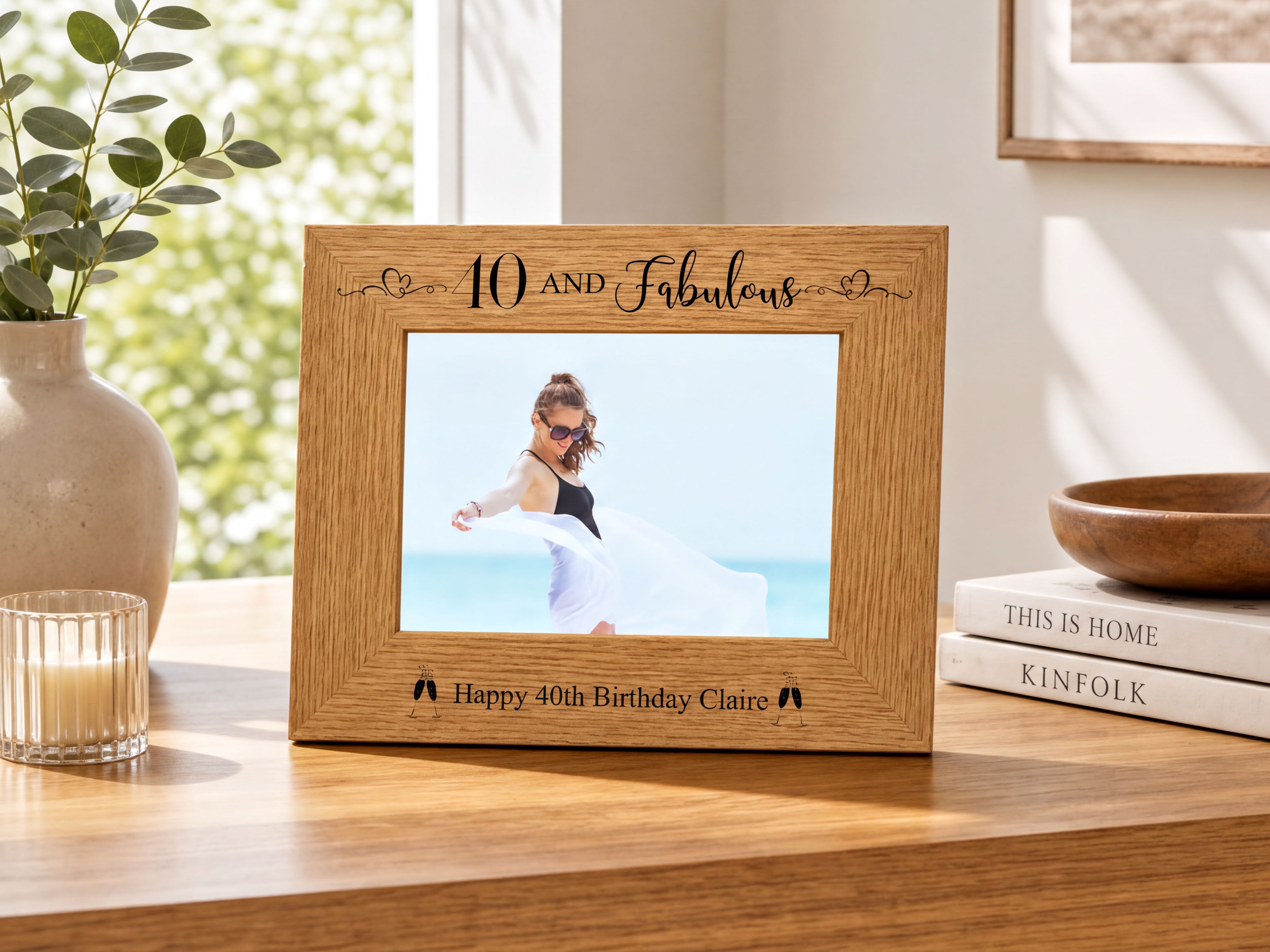 Personalised Birthday Photo Frame | Engraved Wood Keepsake For Milestone Birthdays personalised photo frames ukgiftstoreonline