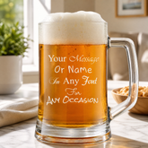 Personalised Engraved Beer Stein Glass, 510ml Capacity, Laser Engraved, Dishwasher Safe, Gift Boxed personalised beer glasses ukgiftstoreonline