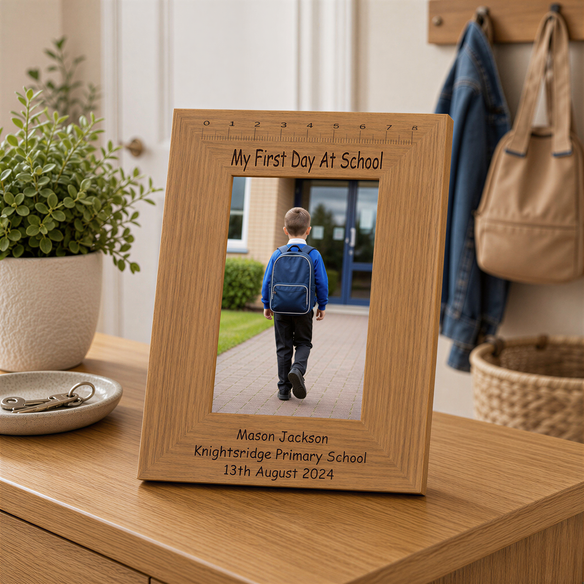 Personalised Engraved My First Day Of School Wooden Photo Frame Keepsake Photo Frame ukgiftstoreonline