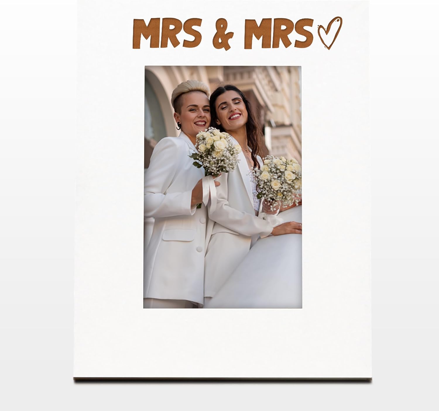 White Engraved Wedding Picture Photo Frame Mrs And Mrs Heart Gift Portrait Family Photo frame ukgiftstoreonline