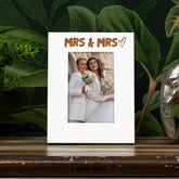 White Engraved Wedding Picture Photo Frame Mrs And Mrs Heart Gift Portrait