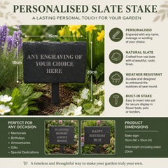 Personalised Slate Plant Marker Garden or Pot Plaque Any Engraving Personalised Garden Stone Slate ukgiftstoreonline