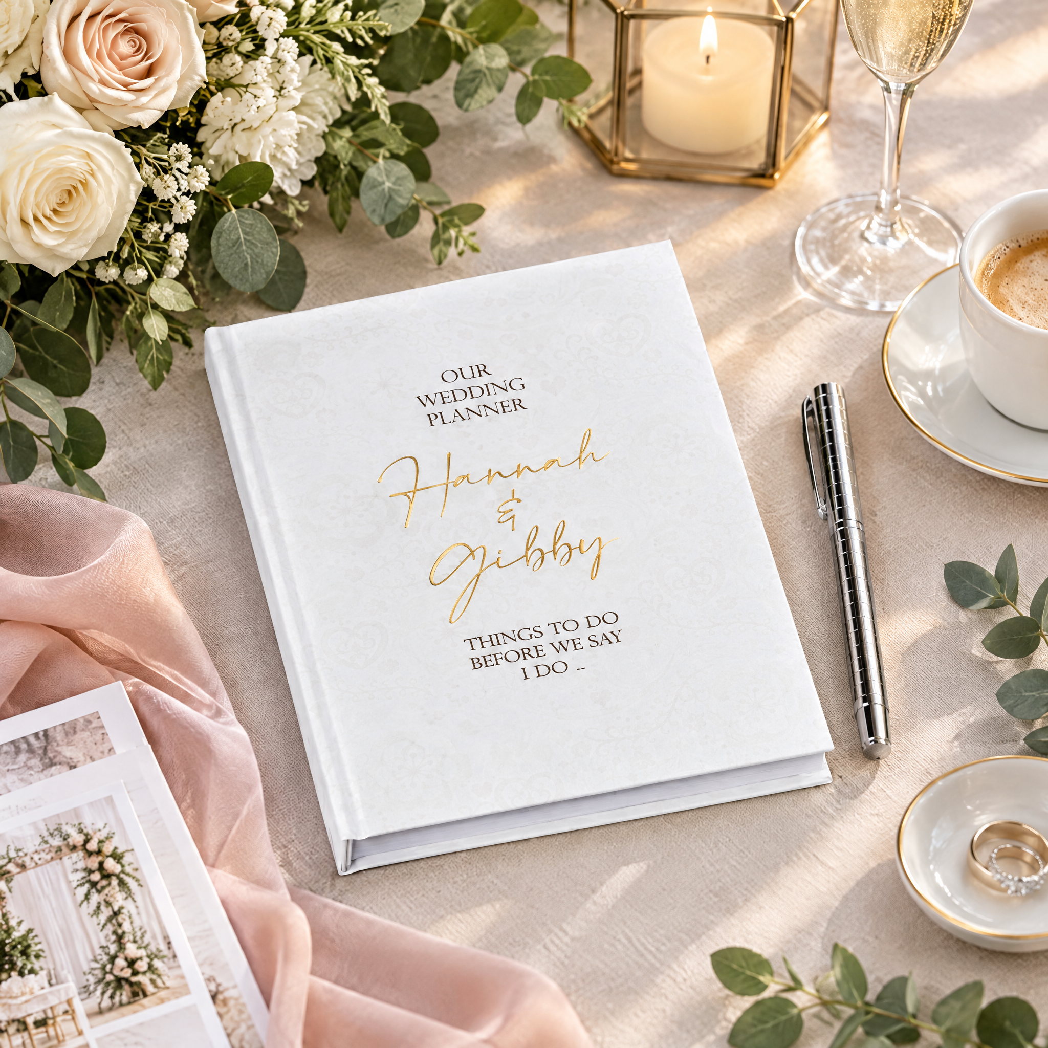 Personalised Wedding Planner Organiser Book Engagement Delicate Artwork Wedding Planner ukgiftstoreonline