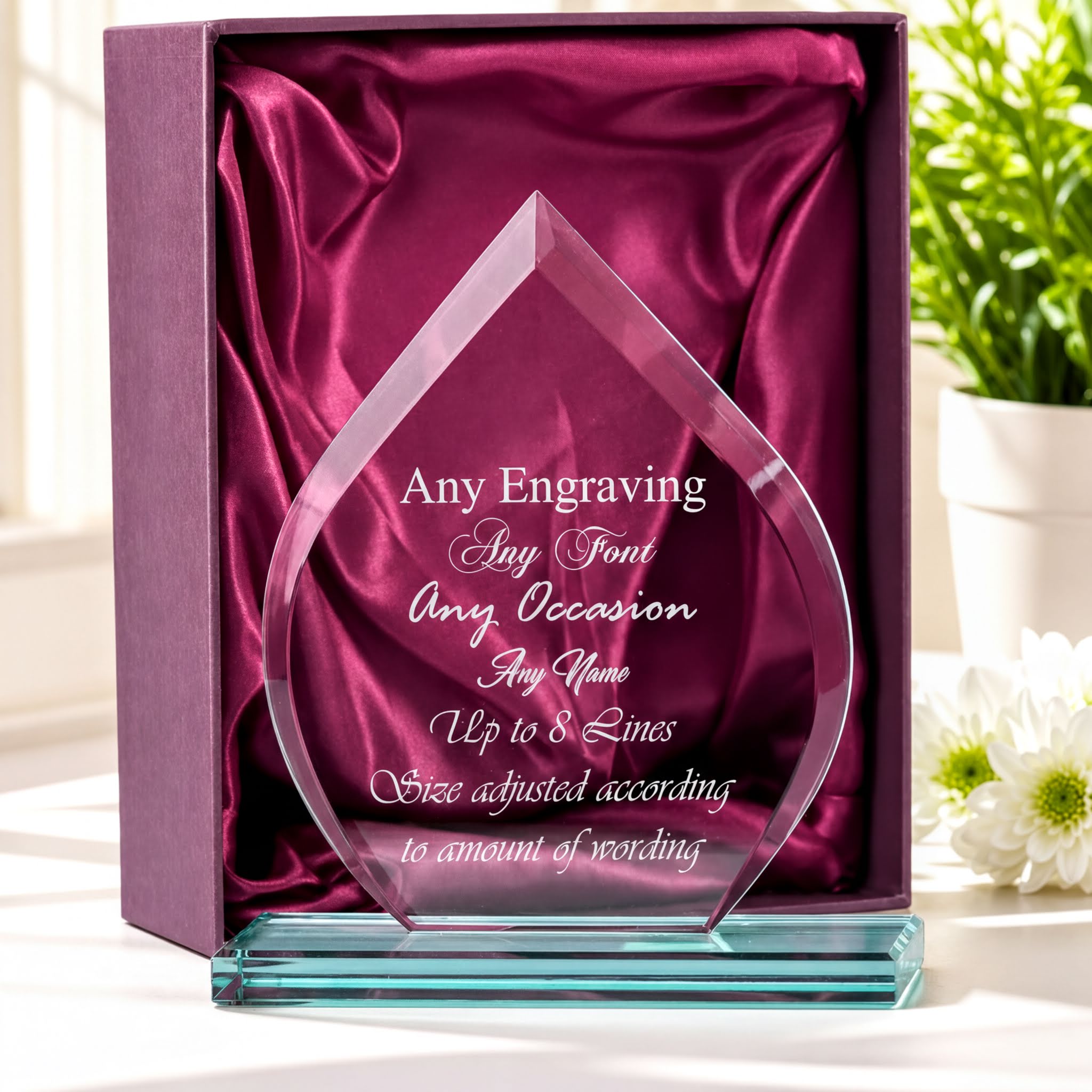 Large 20cm Jade Glass Personalised Shaped Trophy Any Engraving Jade Glass ukgiftstoreonline