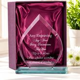 Large 20cm Jade Glass Personalised Shaped Trophy Any Engraving Jade Glass ukgiftstoreonline
