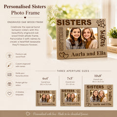Personalised Photo Frame | Sisters Sentiment Wooden Gift, Keepsake Sister Photo Frame ukgiftstoreonline