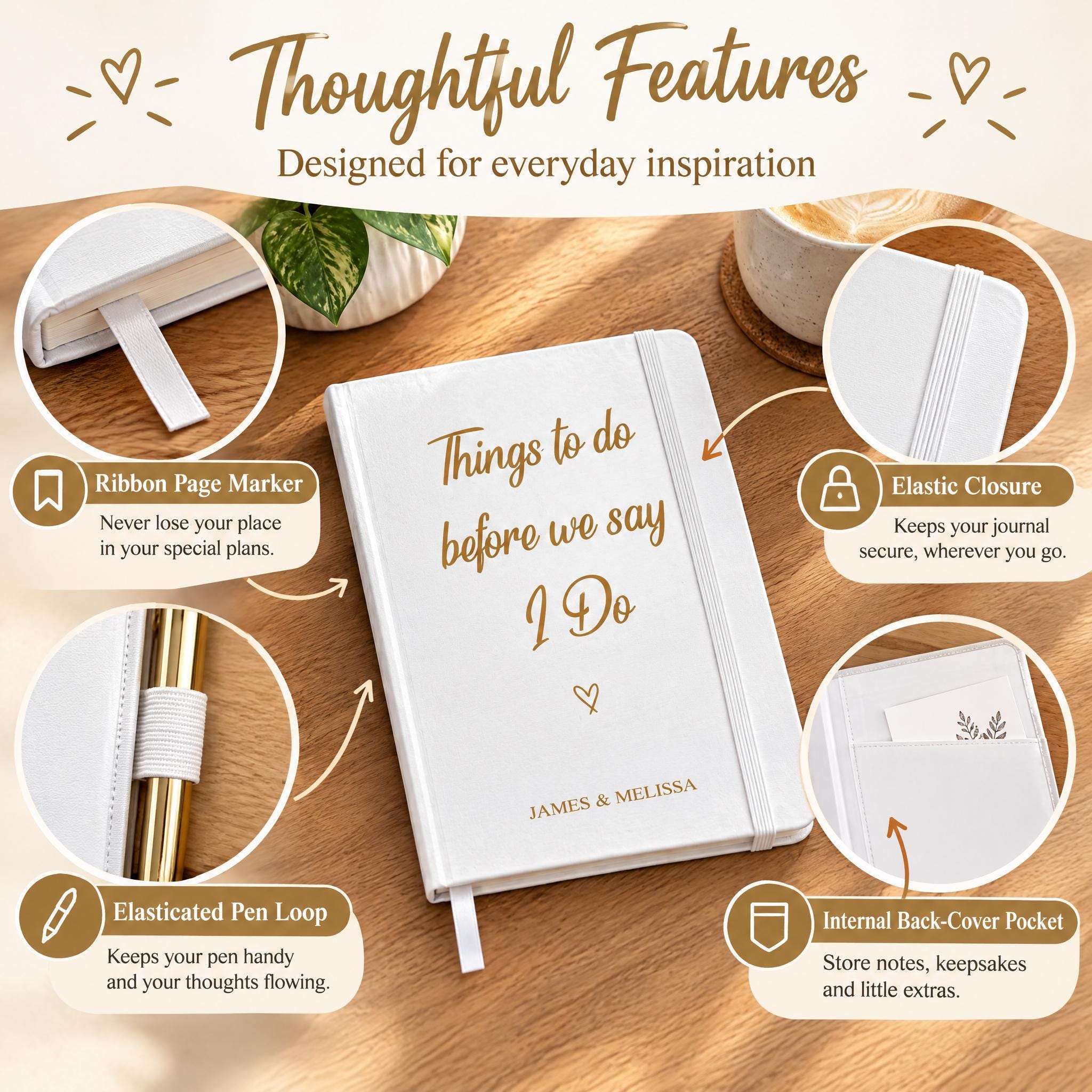 Personalised Wedding Planner Notebook, A5 Bridal To Do List Book ukgiftstoreonline