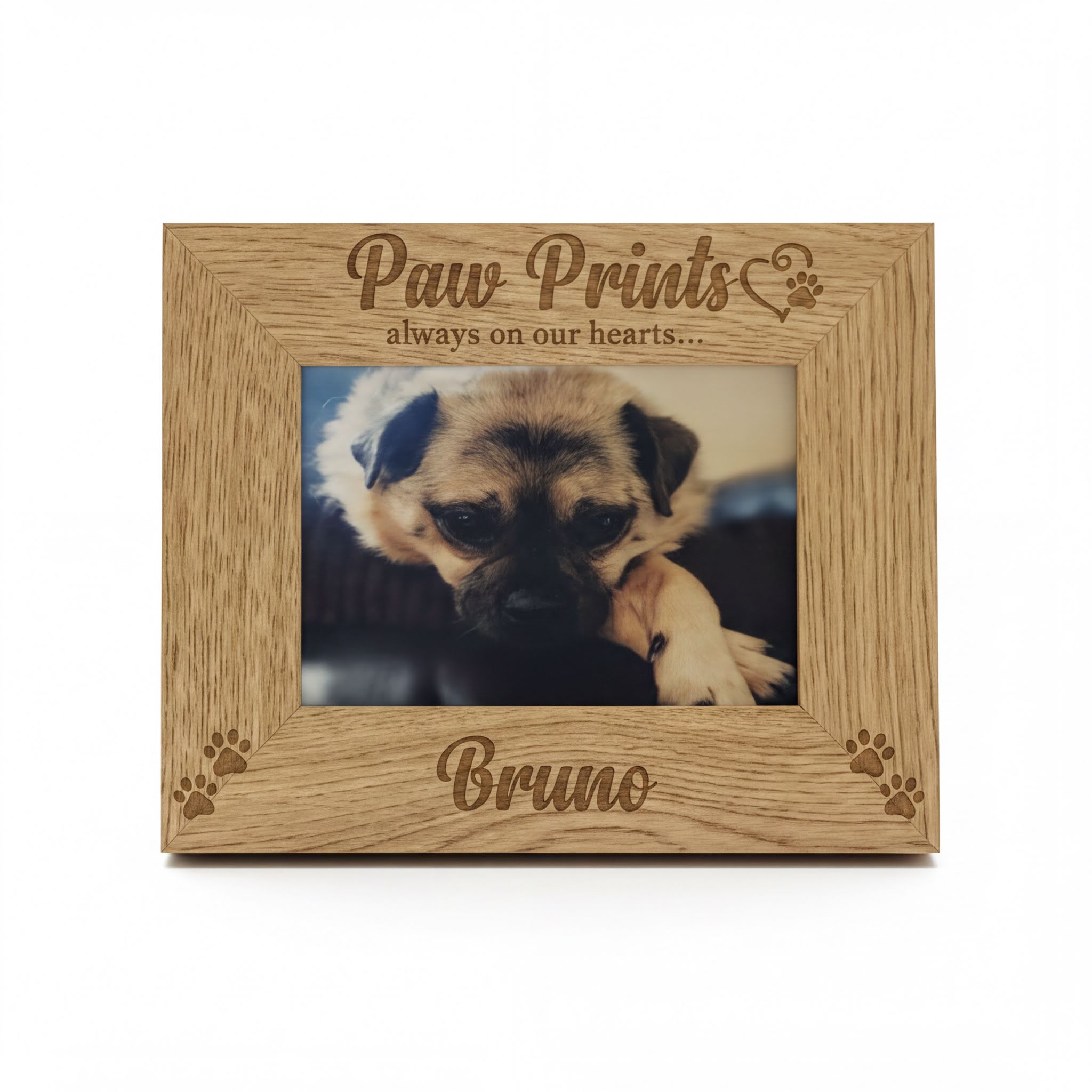 Personalised Pet Dog Photo Frame Remembrance Cat Puppy Paw Prints Pet Photo Frame ukgiftstoreonline