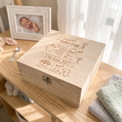 Personalised baby Memory Box Gift With birth Details Dinosaur Design Personalised baby gifts ukgiftstoreonline