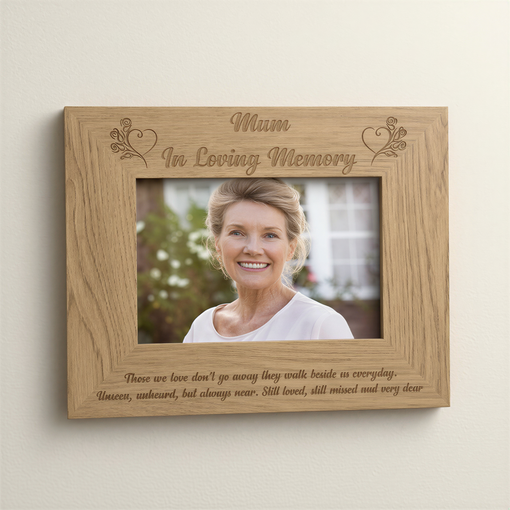 Memorial Photo Frame, Mum Engraved Wooden 4X6 5X7 8X10 Inches UK Mum Photo Frame ukgiftstoreonline