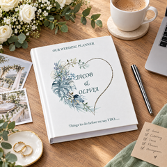 Personalised Wedding Planner Organiser Book Engagement Gift With Blue Palms Wedding Planner ukgiftstoreonline