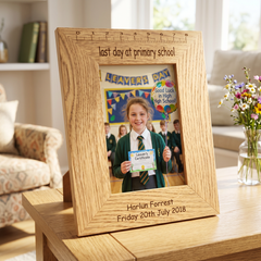 Last Day Of School Frame – Personalised Wooden Photo Frame With Stand Photo Frame ukgiftstoreonline