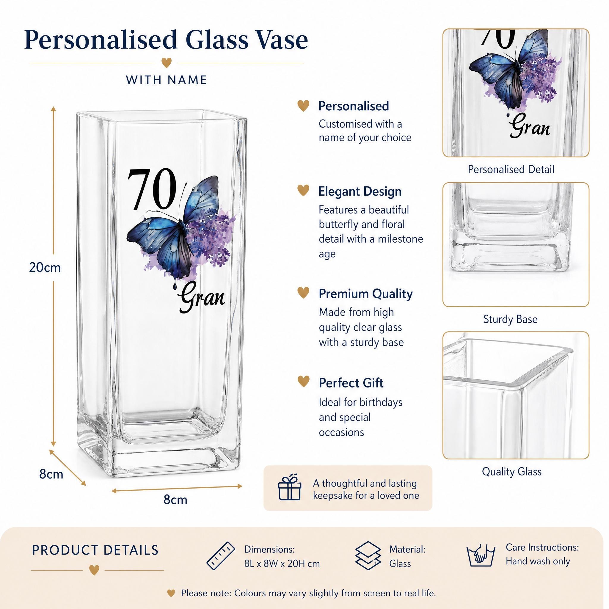Personalised Glass Vase