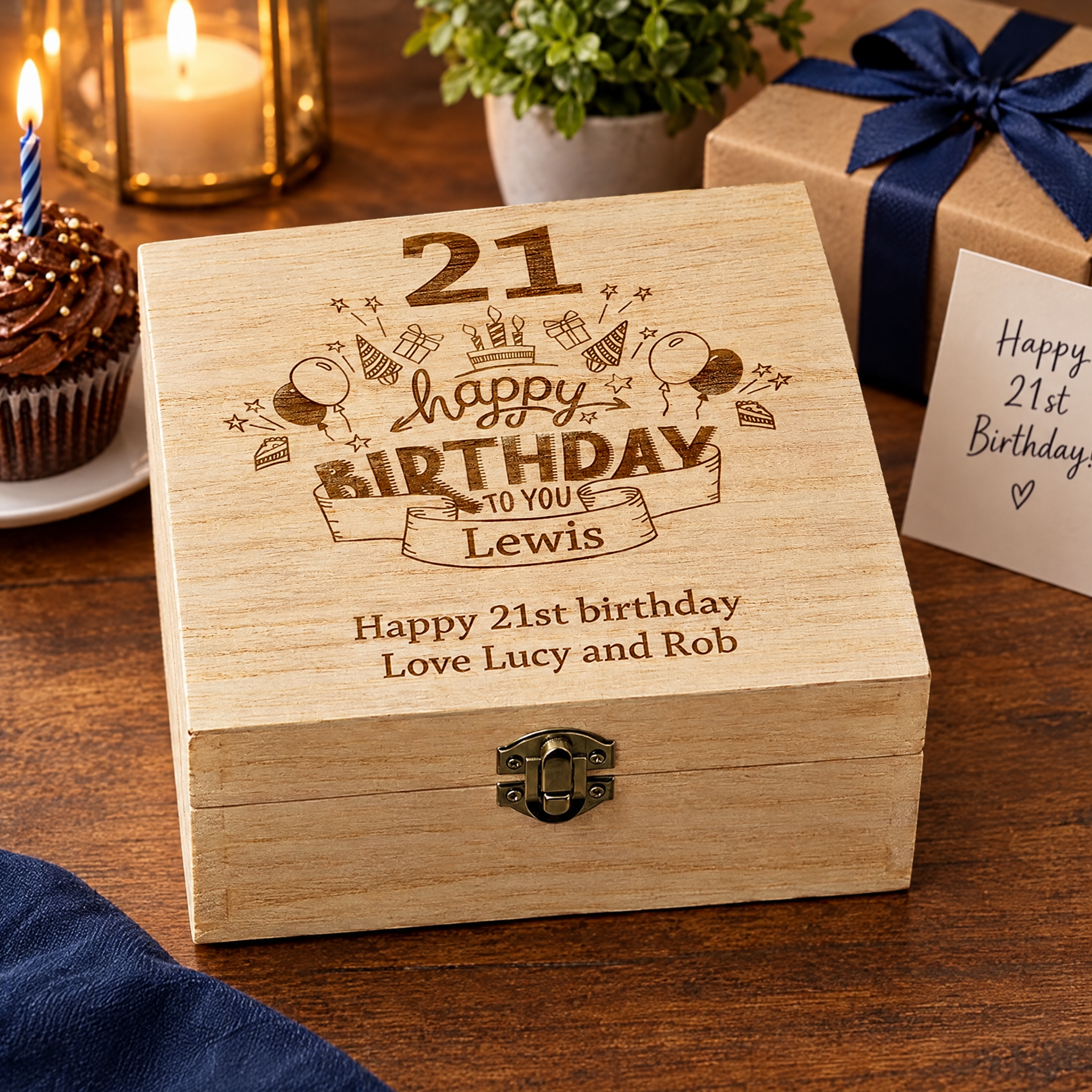Personalised 21st Birthday Wooden Keepsake Box Gift Engraved Keepsake Boxes ukgiftstoreonline