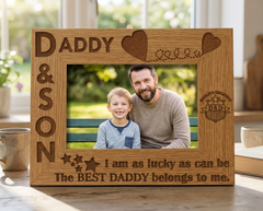 Daddy and Son Wooden Photo Frame Gift Daddy Photo Frame ukgiftstoreonline