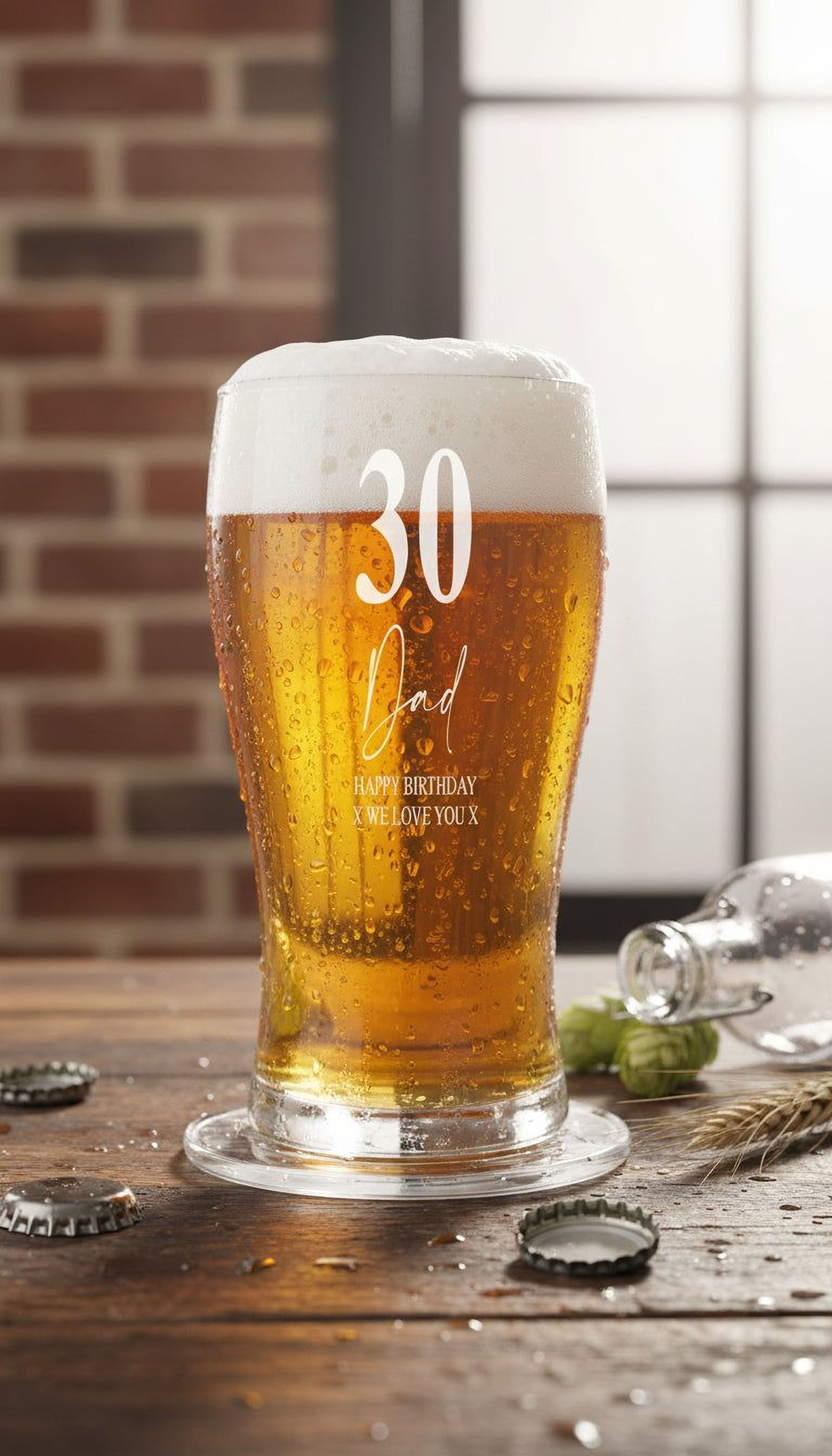 Engraved Personalised 30th Birthday Signature Pint Beer Glass Gift Boxed personalised beer glasses ukgiftstoreonline