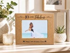 Personalised Birthday Photo Frame | Engraved Wood Keepsake For Milestone Birthdays personalised photo frames ukgiftstoreonline