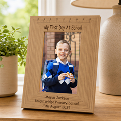 Personalised Engraved My First Day Of School Wooden Photo Frame Keepsake Photo Frame ukgiftstoreonline