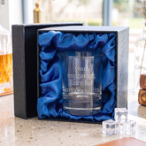 Engraved Personalised Whiskey Glass in Silk Lined Gift Box Personalised Whiskey Glass ukgiftstoreonline