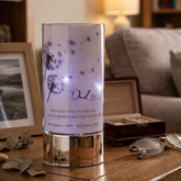Dad Memorial Led Lamp – Personalised Glass Memorial Tube With Touching Verses ukgiftstoreonline