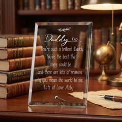 Personalised Daddy Keepsake Gift Glass Plaque With Sentiment Personalised Plaque Gift ukgiftstoreonline