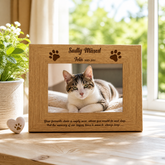 Personalised Sadly Missed Cat Remembrance Memorial Wooden Photo Frame Pet Photo Frame ukgiftstoreonline