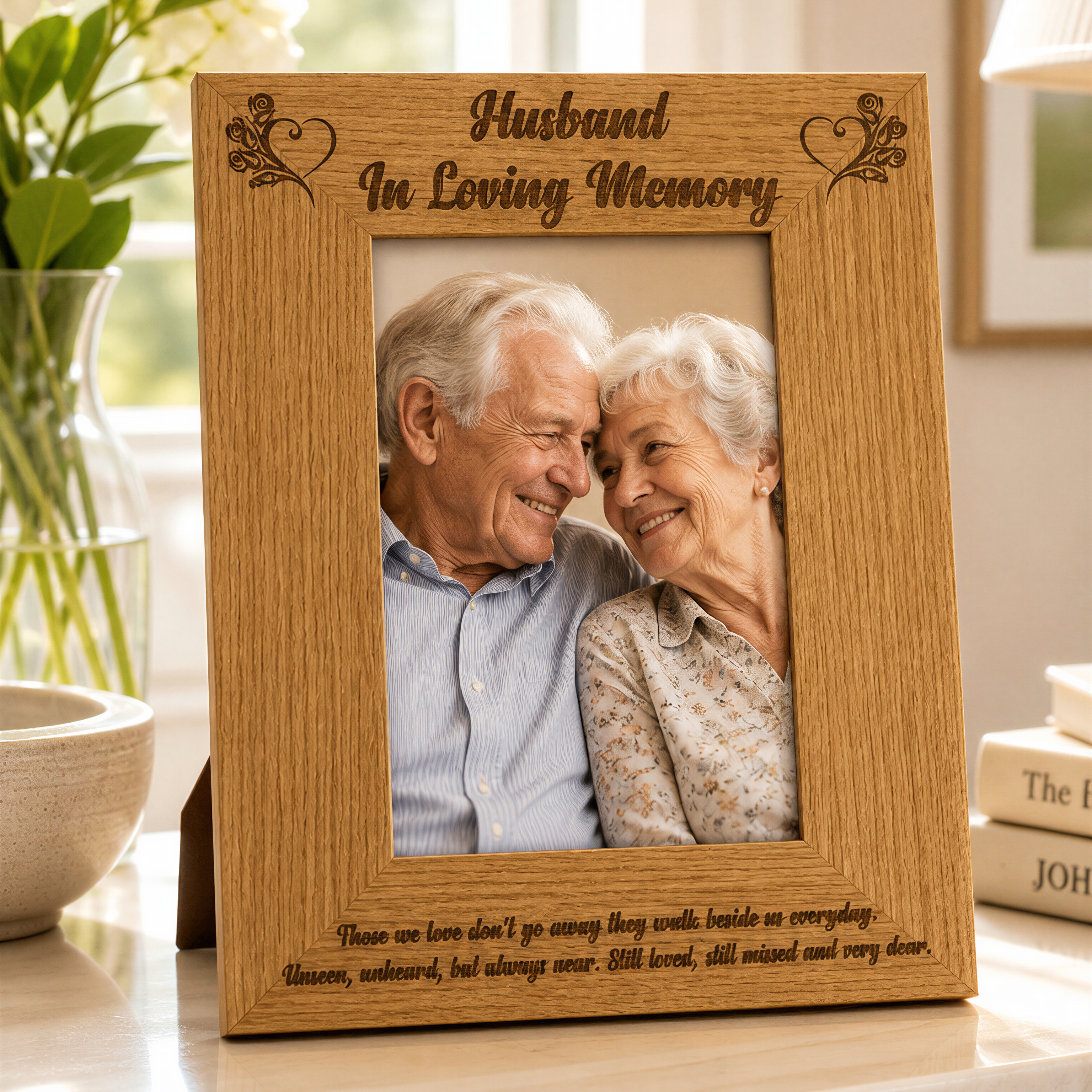 Husband In Loving Memory Remembrance Portrait Wooden Photo Frame Gift Loving Memory Remembrance ukgiftstoreonline