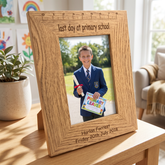 Last Day Of School Frame – Personalised Wooden Photo Frame With Stand Photo Frame ukgiftstoreonline