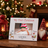 My First Christmas Photo Frame, Personalised Wooden 6X4 Landscape ukgiftstoreonline