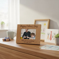Personalised Happy Fathers Day Engraved Photo Frame Gift Father Photo Frame ukgiftstoreonline