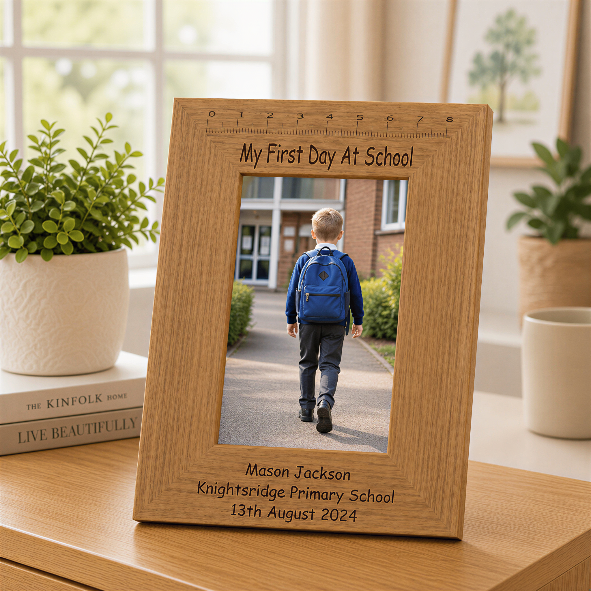 Personalised Engraved My First Day Of School Wooden Photo Frame Keepsake Photo Frame ukgiftstoreonline