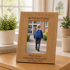 Personalised Engraved My First Day Of School Wooden Photo Frame Keepsake Photo Frame ukgiftstoreonline