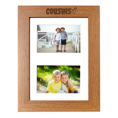 Double Photo Frame, Cousins 6x4 Inch Landscape Oak Wooden Tabletop Photo Frame ukgiftstoreonline