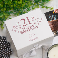 ukgiftstoreonline Personalised Any Age Birthday Gift Keepsake Memory Box Star Design 18th, 21st, 30th, 40th, 50th, 60th