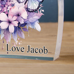 Personalised Any Age Birthday Butterflies Heart Block In Gift Box 13th 16th 18th 21st 30th 40th 50th 60th 70th 80th 90th