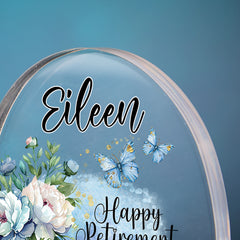 Personalised Retirement Gift For Her Heart Block In Gift Box With Butterflies