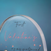 Personalised First Valentines Day Girlfriend Heart Block In Gift Box