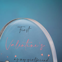 Personalised First Valentines Day Girlfriend Heart Block In Gift Box