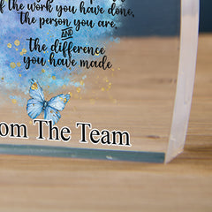 Personalised Retirement Gift For Her Heart Block In Gift Box With Butterflies