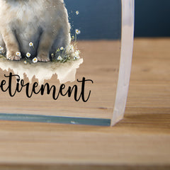 Personalised Retirement Gift For Her Heart Block In Gift Box With Bunny Personalised Plaque Gift ukgiftstoreonline